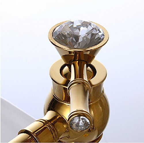 Salta Gold Finish Single Handle Bathroom Sink Faucet